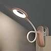 Led-klemlamp, leeslamp, klem met aanraaksensor, bed, bureaulamp voor kinderen, 360 graden flexibele zwanenhals klemlamp, USB-oplaadbare boeklamp voor studeren, werken, roze