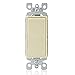 Leviton 5601-2I 15 Amp, 120/277 Volt, Decora Rocker Single-Pole AC Quiet Switch, Residential Grade, Grounding, Ivory
