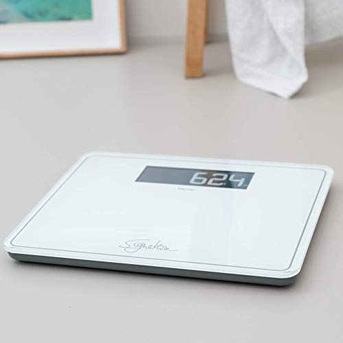 Beurer GS410 Signature Line Glass Bathroom Scale - White| XXL standing area | Made from safety glass for a robust and stylish finish | XXL digital display | 200kg weight capacity