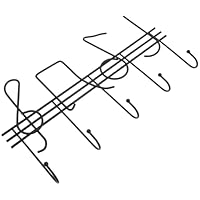 ROMISBABA Nordic Metal Wall Mount Key Holder Music Note Hook for Coats Hats Bags Multipurpose Organizer Decorative Storage Rack with Design