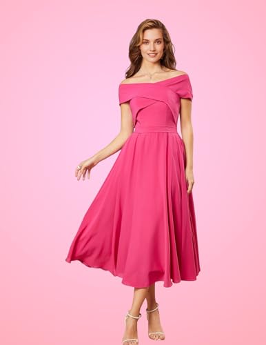 A-Line Cocktail Dresses Elegant Dress Length Sleeveless Off Shoulder Fall Wedding Guest Stretch Chiffon with Ruched2
