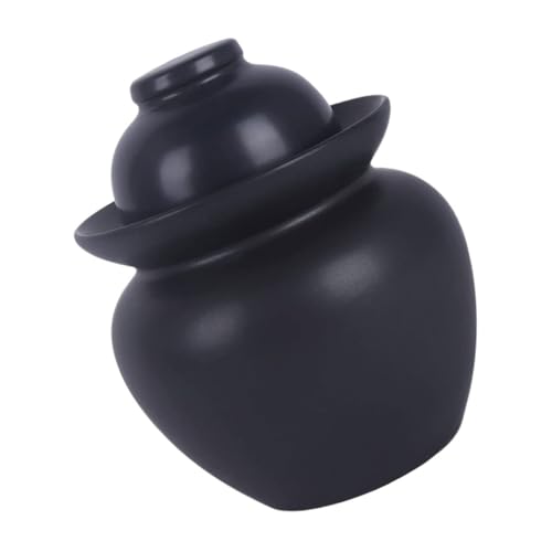 iplusmile 伝統的な黒セラミック発酵罐 密閉設計食品保存容器 漬物やぬか漬けに ホームキッチン用耐久キャニスター