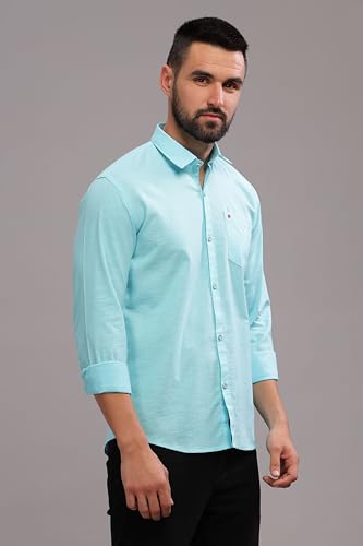Image of Men's Cotton Linen Solid Shirt | Slim Fit Full Sleeve Casual Shirt | Lightweight | Breaethable | Stylish