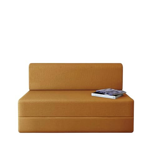 Image of NUVOLE Golden Sofa Cum Bed for One Seater | Imported Velvet Fabric, Washable Cover, Cushion Included | 3' x 6' Feet | Portable & Space-Saving Furniture for Home /Office