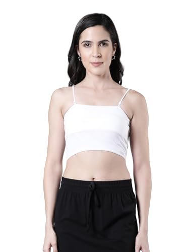 Image of Femmora Body Hugging Crop Top, Soft and Comfortable Cotton Fabric and Adjustable Shoulder Strap and Detachable Cookie Pad, for Women, Pack of 1