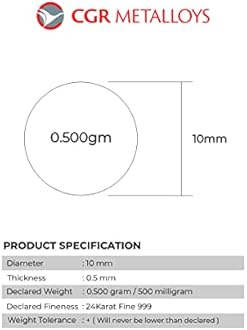 CGR 24K (999+) 0.5gm Goddess Lakshmi BIS Hallmarked Gold Coin
