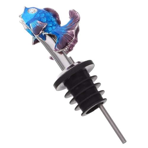 SOLUSTRE Animal Shaped Wine Pourer Novelty Liquor Pourer and Reusable Fish Design Airtight Seal for Wine Preservation present for Wine Lovers for Parties