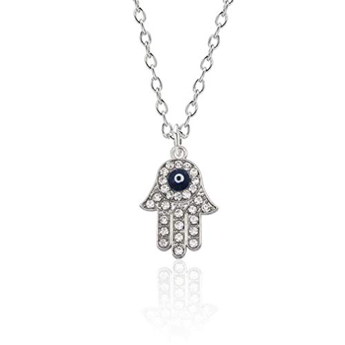 Arcadia Gifts Hamsa Hand Blue Evil Eye Spiritual Karma Charms Pendant Necklace