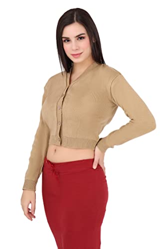 Image of Women Winter Wear V-Neck Full Sleeves Regular Fit Woollen Blouse
