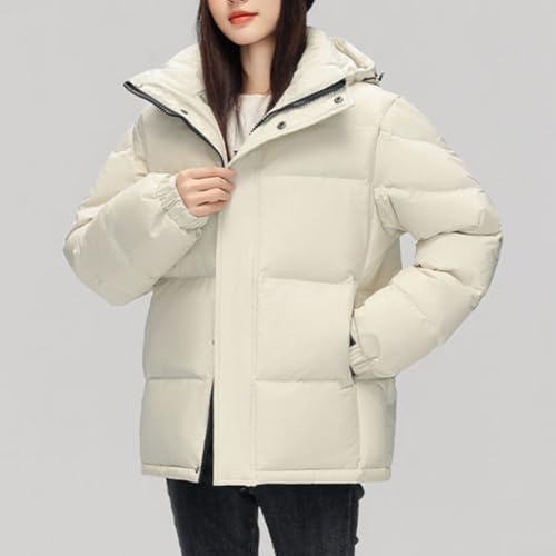 Parka de invierno para exteriores, resistente al viento y al frío, chaqueta de plumón perfecta para deportes, viajes, camping y uso diario casual (S blanco)