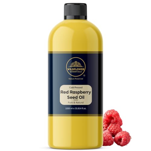 Image of Red Raspberry Oil Cold Pressed 100% Pure & Natural 1 L (1000 ml) For Face, Hair, Skin, Body