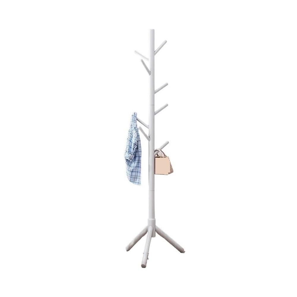 B3F7M4R9J2 Coat Rack Office Coat Rack With 8 Hooks Floor Standing Entrance Hanger Suitable For Living Room Bedroom(White)
