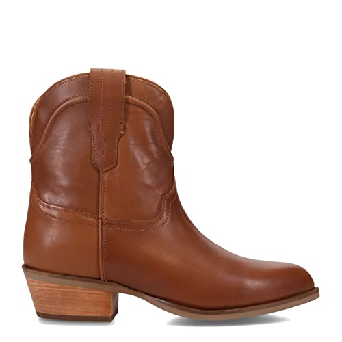 Dingo Womens Seguaro Round Toe Pull On Casual Boots Ankle Low Heel 1-2" - Brown2