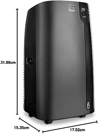 De'Longhi Pinguino PACEX120 Silent | Portable Air Conditioner with Real Feel Technology | 110m³, 11,500 BTU, A Energy Efficiency, Black