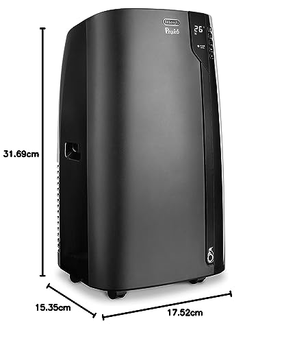 De'Longhi Pinguino PACEX120 Silent | Portable Air Conditioner with Real Feel Technology | 110m³, 11,500 BTU, A Energy Efficiency, Black