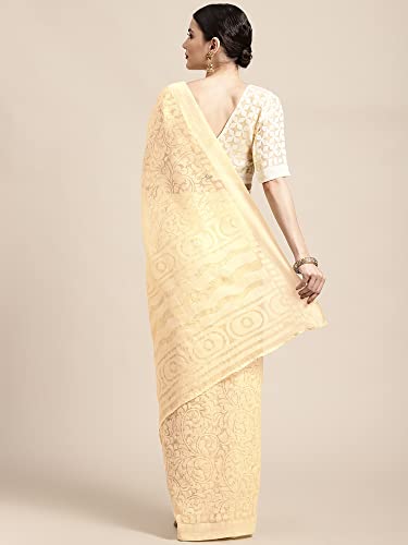 Image of AKHILAM Women's Printed Brasso Printed Saree With Unstitched Blouse Piece (RR0MSKR01E Parent)