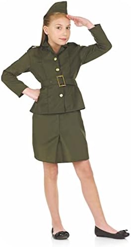 fun shack Army Costume for Girls Halloween Girls Book Character Costumes for Kids - Small