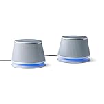 Amazon Basics Stereo 2.0 Speakers for PC or Laptop, 3.5mm Aux input, USB-Powered, 1 Pair, Silver