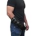 URBAN BUCK Real Sheepskin Leather Sky Gauntlet Costume Glove - Regular Fit Long Arm Cuff Mens Premium Buckles Unlined Cosplay Gloves Black Right Hand (XL)