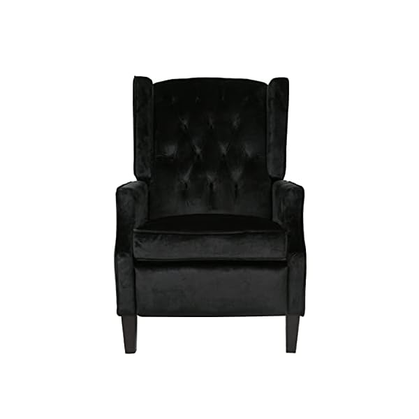 Christopher Knight Home Diana Wingback Recliner, Black + Dark Brown - Image 5