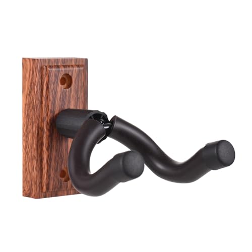 Guitar Wall Mount, Guitar Hanger, Guitar Wall Hanger Mount, Guitar Holder Hook Stand Wall with Soft Silicone Padding, for All Size Guitar, Ukulele, Mandolin (Brown)