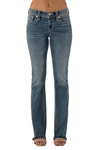 Miss Me Women's Fleur-De-Lis Embroidered Mid-Rise Bootcut Jeans2