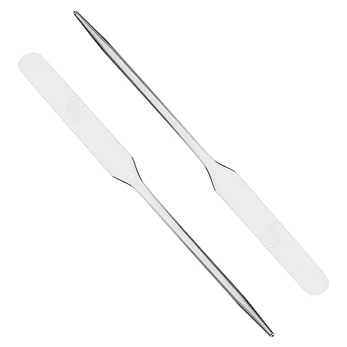 Beatifufu Long Makeup Spatula Stainless Steel Cosmetic Spatula for Blending Nail Art