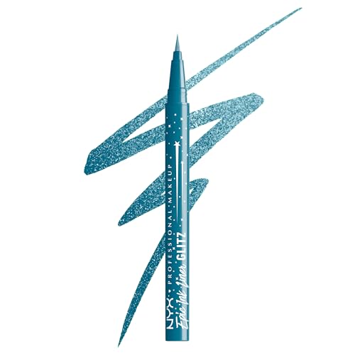 NYX Professional Makeup Eyeliner Liquido, Altamente Pigmentato, Linee Precise e Definite, Durata Fino a 24h, Formula Vegana, Epic Ink, Tonalità: Tapered Twinkle, 1 ml