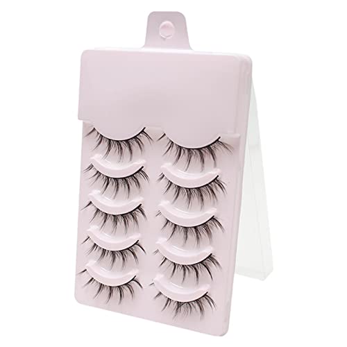 2 Pcs Natuurlijke valse wimpers, Individuele wimperset met 8D-effect, Handgemaakte Faux Lashes Cross, Krullende Faux Wimpers Voor Nieuwjaar Halloween Cosplay Party A-r