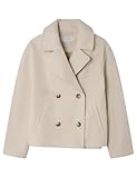Springfield Short Length Cloth Coat with Lapel and Front Buttons Abrigo De Longitud Corta, Blanco, 44 para Mujer