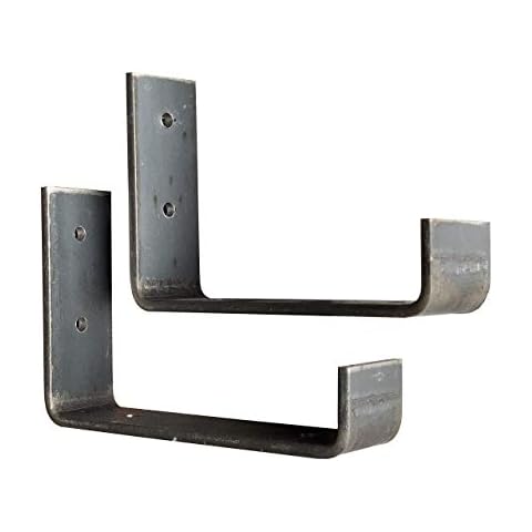 2 Pack - Hook Brackets, Hook Iron Shelf Brackets, J Bracket, Metal Shelf Bracket, Industrial Shelf Bracket, Modern Shelf Bracket Cover