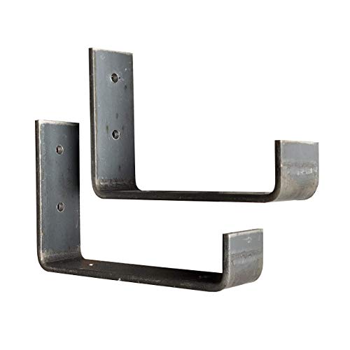 2 Pack - Hook Brackets, Hook Iron Shelf Brackets, J Bracket, Metal Shelf Bracket, Industrial Shelf Bracket, Modern Shelf Bracket