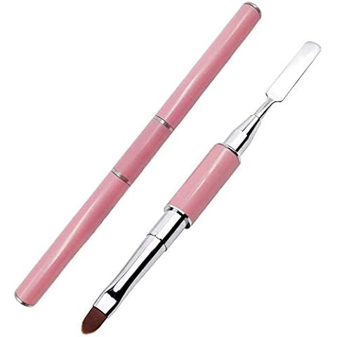 2 in 1 Polygel Nail Brushes,Dual-Ended Polygel Brush & Picker Brush tool,Stainless Steel 2 in 1 Designs,Polygel Nail Brushes & Gel Nail Tool for DIY Gel Nails Extension Tools(Pink) Cover