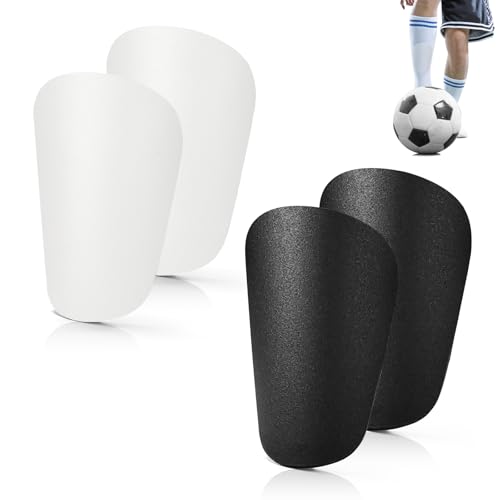 CAIXIANGYU Mini Espinilleras de Fútbol, Espinilleras Pequeñas, Negro y Blanco, Protectores de Piernas para Niños y Adultos, Cómodas y Ligeras, Alta Resistencia al Impacto