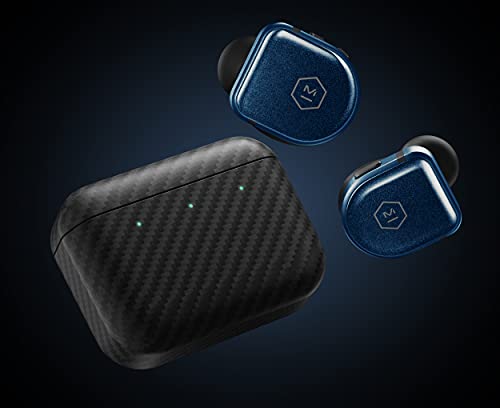 Image of MASTER & DYNAMIC MW08 Sport Active Noise-Cancelling True Wireless Earphones (Blue Sapphire Glass /Black Case)