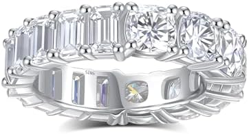Moissanite Engagement Rings for Women D Color VVS1 Sterling Silve...