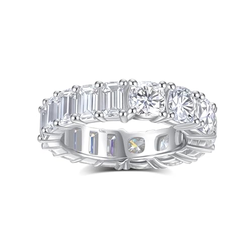 Moissanite Engagement Rings for Women D Color VVS1 Sterling Silver with 18K White Gold Plated Promise Ring Valentine Wedding Aniversary Ring