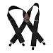 Hold-Ups 2" Wide XL Graphite Black Suspenders w/ Patented No-slip Jumbo Silver Clips