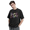 Unisex Callboys Music Band Electric Vintage Washed Drop-Shoulder Short-Sleeve Tee Front Print Cotton T-Shirts Retro Style Daily Wear/Home Wear/Travel-Ready Black XXL #3