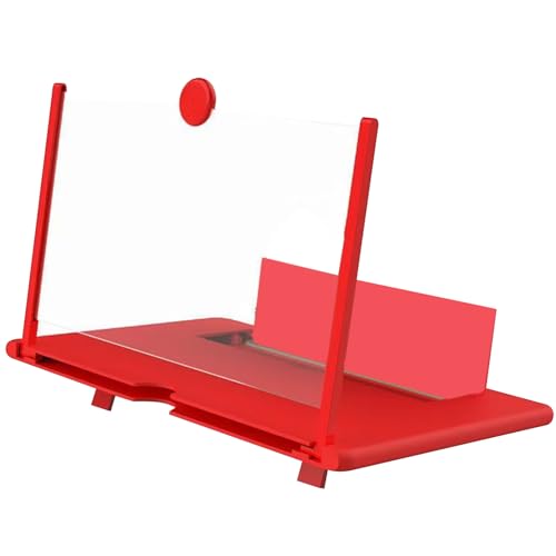 12-calowy ekranu do smartfonów, przenośny ekran powiększający do telefonu komórkowego, uniwersalny projektor powiększający 3D HD do filmów i gier wideo, prezent dla mężczyzn (czerwony)