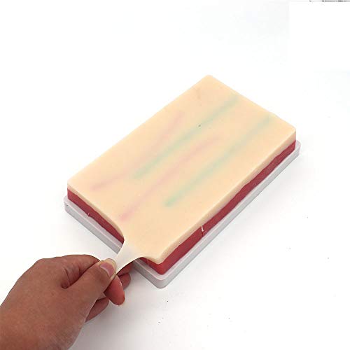 Venipuncture Iv Injection Training Pad Model, Silicone Human Skin Suture Training Model, Injection Practice Pad, 4 Veins Imbedded, 3 Skin Layers(7.1" X 4" X 1.1") #TOP2