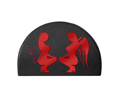 NDZ Performance JP1 Grip Plug for Glock 17 19 21 22 23 24 31 32 34 35 38 Gen 1-3 in 9mm .40 .357 10mm .45 ACP Color Filled Laser Engraved in Red - Naughty and Nice Girls