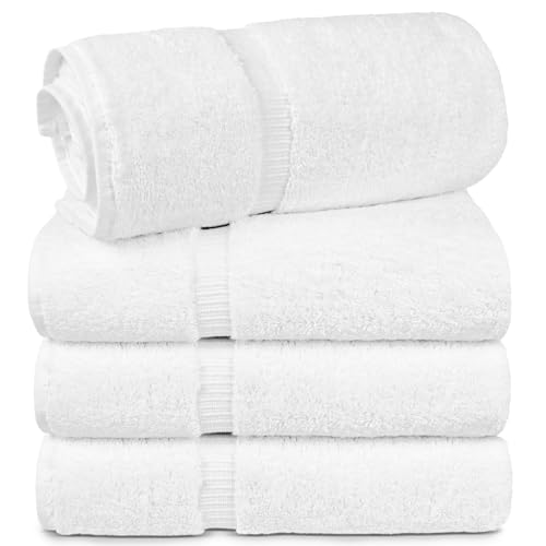Chakir Turkish Linens 4 Piece Extra Large Bath Towels, 100%