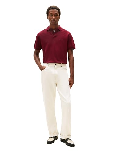 Image of Tommy Hilfiger Men's Short Sleeve Polo Shirts in Classic Fit with Stretch and Organic Pique Cotton