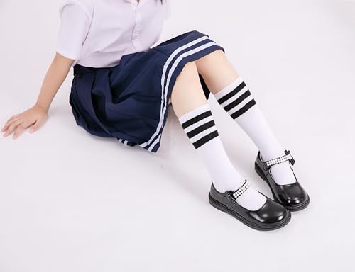 Girl's Mary Jane Dress Shoes School Uniform Oxfords Pearl Strap Flower Girl Wedding Party Flats(Toddler/Little Kid)3