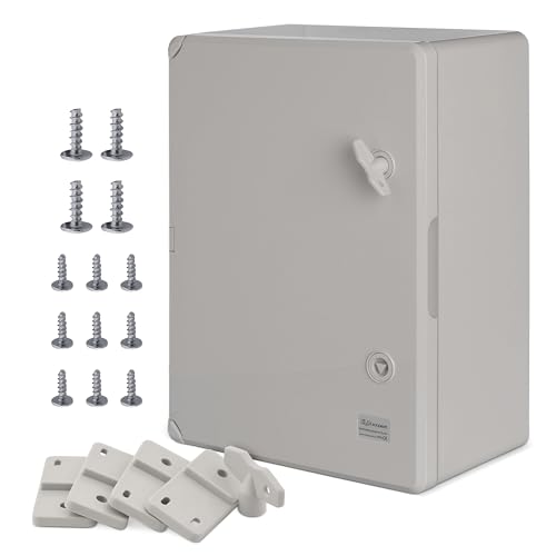 BOXEXPERT Verteilerkasten außen IP65 ABS Kunststoff 400x300x170mm Serie Fleet wasserdicht Schaltschrank Wandschrank Industriegehäuse Leergehäuse grau