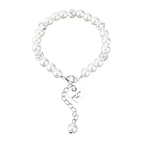 Wasise Mother of the Bride Gifts - Pearl Bracelet, Mother of the Bride Engraved Wedding Bracelets for Mum, Pearl Gifts, Inspirational Adjustable Chain Wedding Anniversary Jewelry for Mum Mama