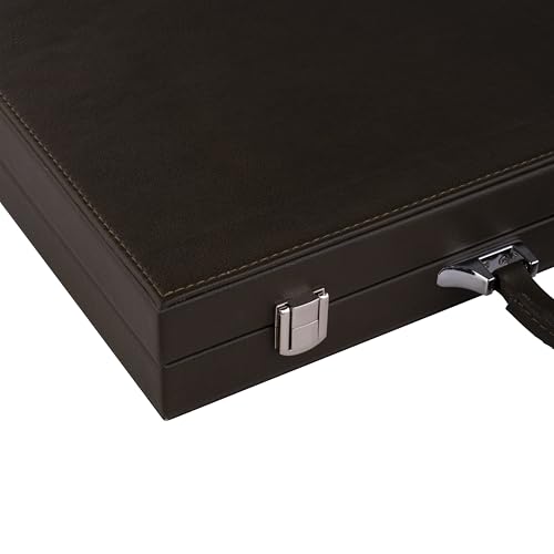 Backgammon cuir grand format mallette rigide pour eviter de perdre vos pions et des - 7