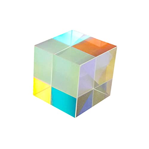 FONDOTIN Creative Optical Glass Cube Lens Prism for Home Decor Teaching Tools DIY Present Making Enhances Natural Light Curiosity for Refraction Experiments