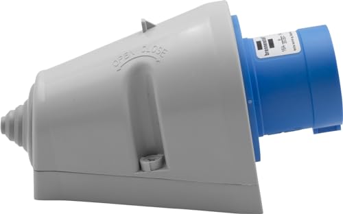 Brennenstuhl CEE Wandstecker 3-polig, Industriestecker 230V/16A, ideal für Außen- und Innenbereich, Baustelle, Industrie, IP44, 16A